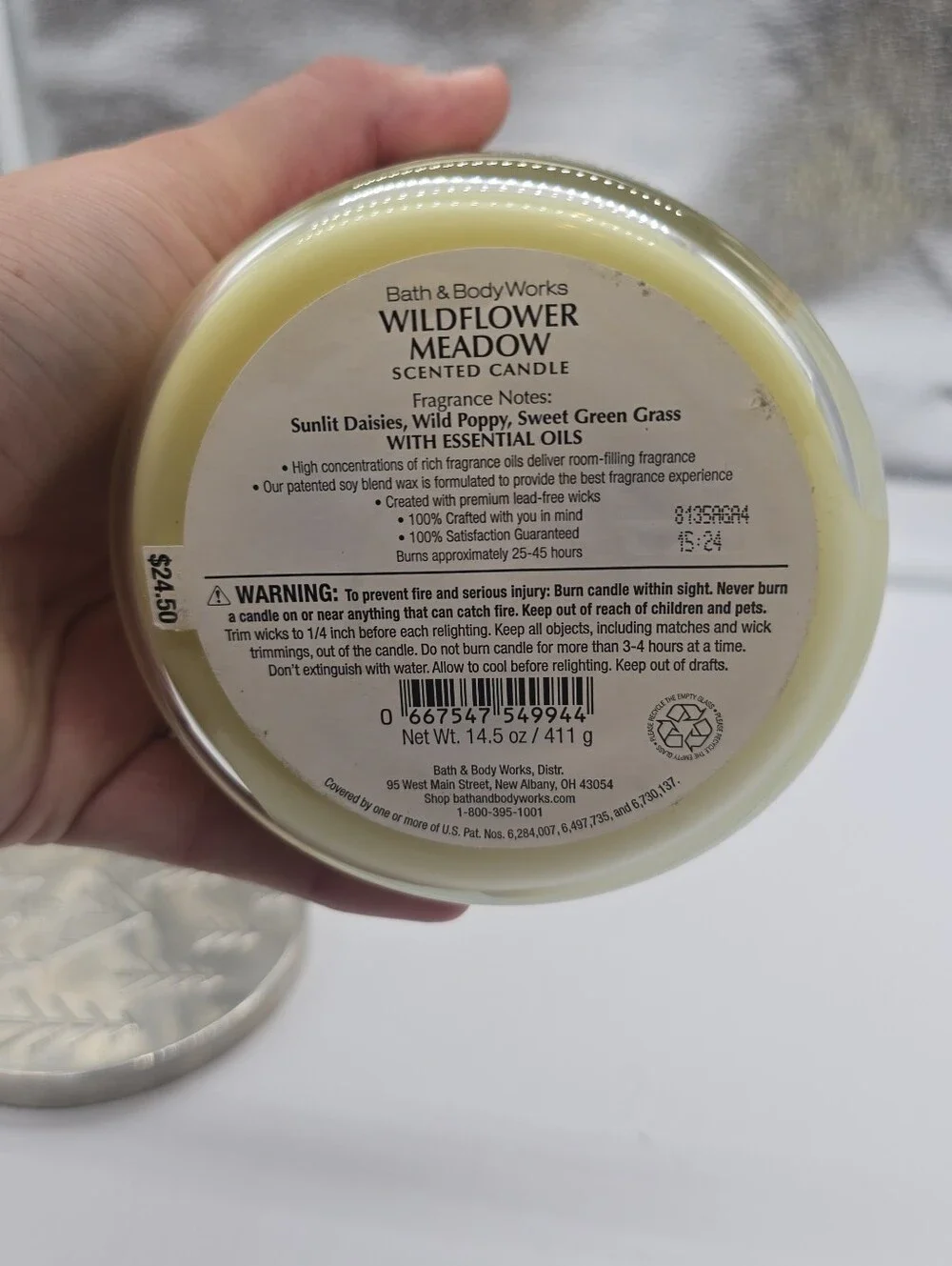 Bath & Body Works WILDFLOWER MEADOW Large 3-Wick Scented Candle 14.5 oz - Picture 4 of 4